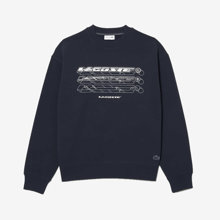 homens Lacoste kxe azul moletom de marca folgado 08D07