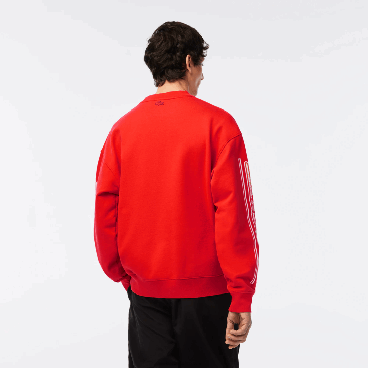 homens Lacoste laranja 02k moletom de lã de algodão solto 08D0327