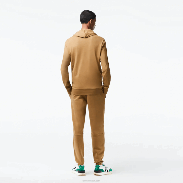 homens Lacoste marrom z0w moletom de jérsei de algodão com capuz 08D0845
