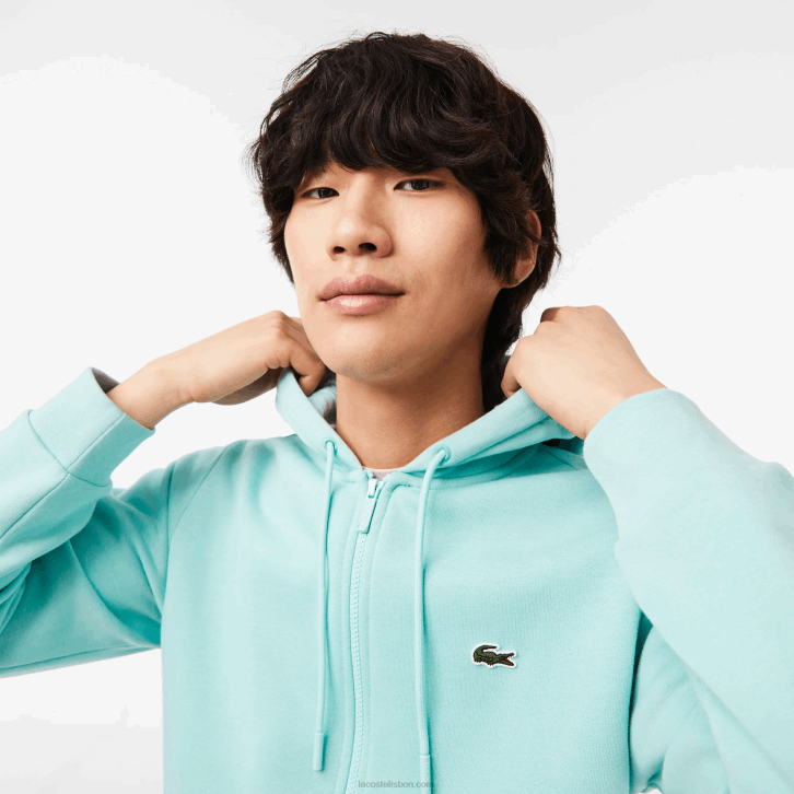 homens Lacoste perfeito lgf moletom de lã bolso canguru com zíper 08D0373