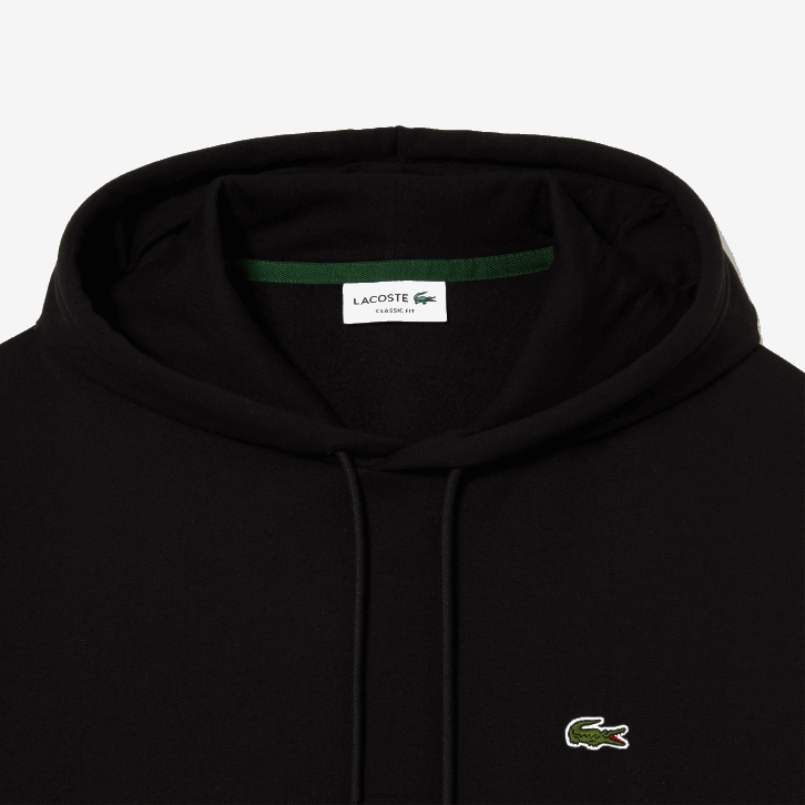 homens Lacoste preto 031 moletom com capuz de algodão orgânico 08D0266