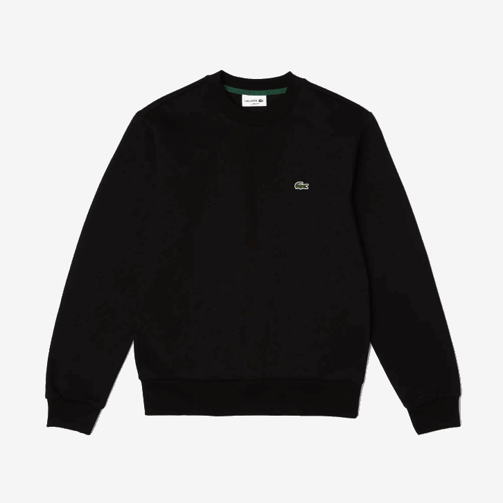homens Lacoste preto 031 moletom de algodão escovado orgânico 08D0273