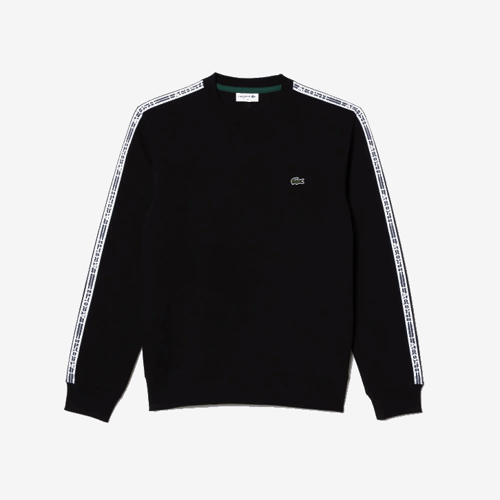 homens Lacoste preto 031 moletom de flanela com logo fit clássico 08D0290