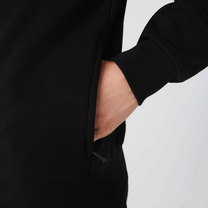 homens Lacoste preto 031 moletom de lã escovado com zíper de ajuste regular 08D01269