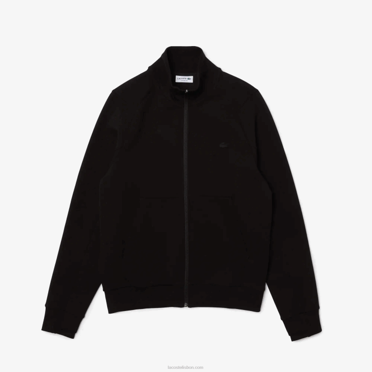 homens Lacoste preto 031 moletom gola alta com zíper em mistura de algodão 08D01023
