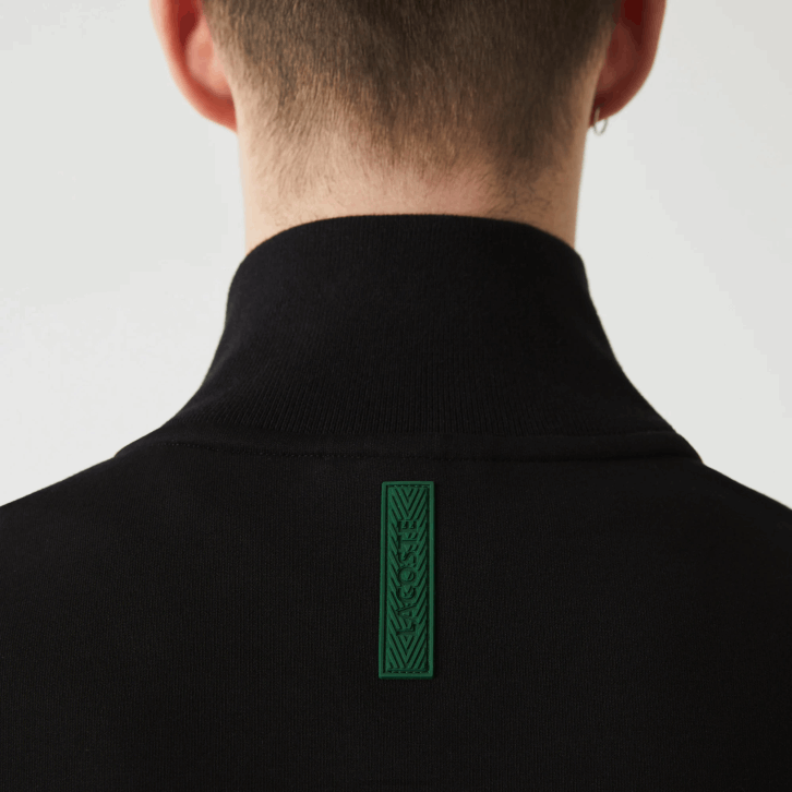 homens Lacoste preto 031 moletom gola alta com zíper em mistura de algodão 08D01023