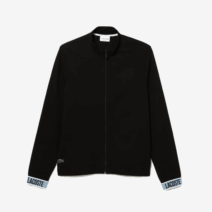 homens Lacoste preto 031 moletom gola alta de algodão orgânico com zíper 08D01530