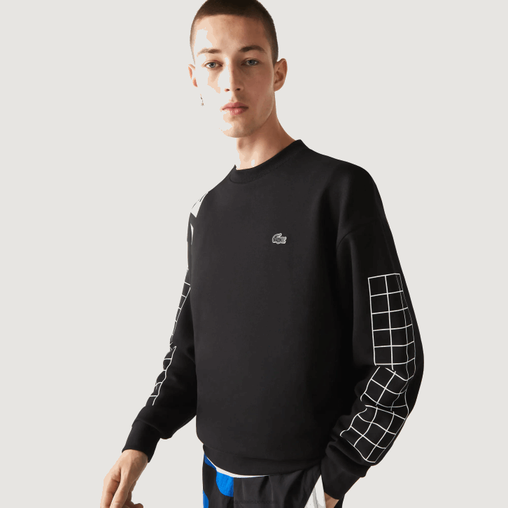 homens Lacoste preto 031 moletom piquê solto 08D0999