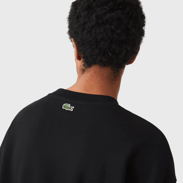 homens Lacoste preto 031 moletom solto com estampa de monograma de marca 08D01010