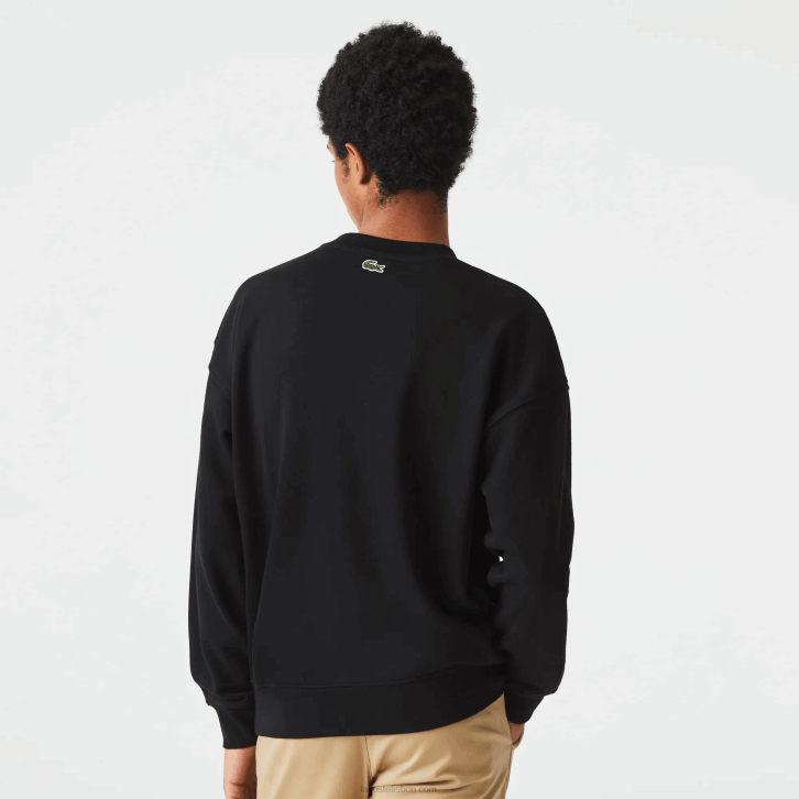 homens Lacoste preto 031 moletom solto com estampa de monograma de marca 08D01010