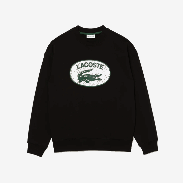 homens Lacoste preto 031 moletom solto com estampa de monograma de marca 08D01010