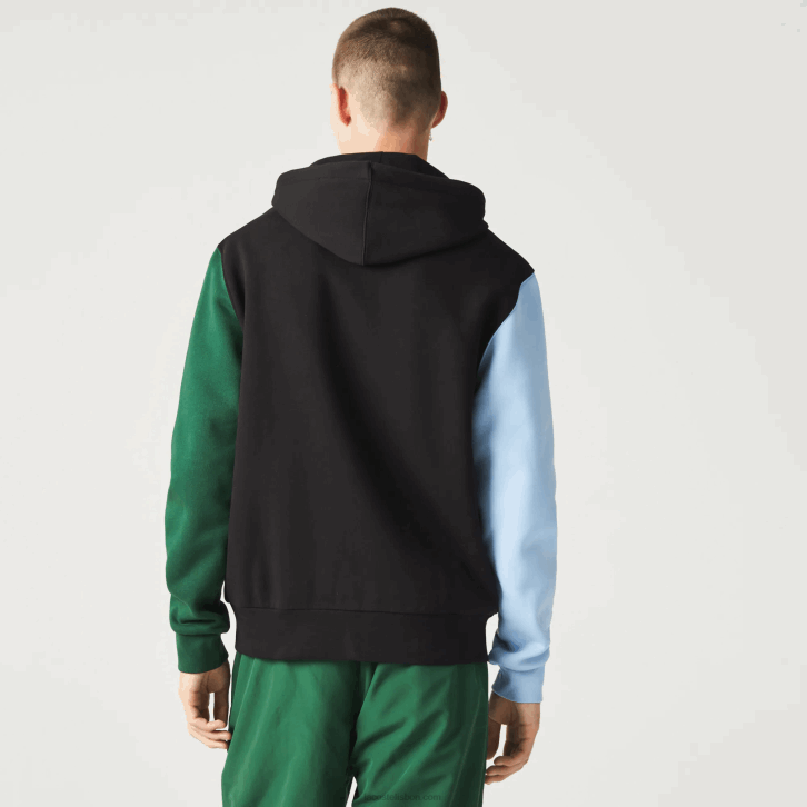homens Lacoste preto azul verde uh moletom com capuz color block fit clássico 08D01081