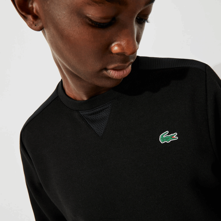 homens Lacoste preto c31 moletom com painéis de malha esportiva 08D01063
