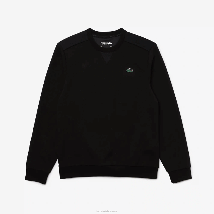 homens Lacoste preto c31 moletom com painéis de malha esportiva 08D01063