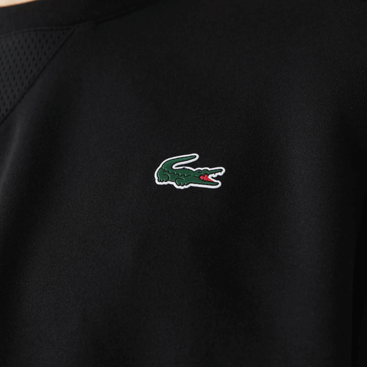 homens Lacoste preto c31 moletom com painéis de malha esportiva 08D01063