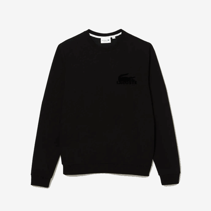 homens Lacoste preto c31 moletom de lã de algodão 08D01387