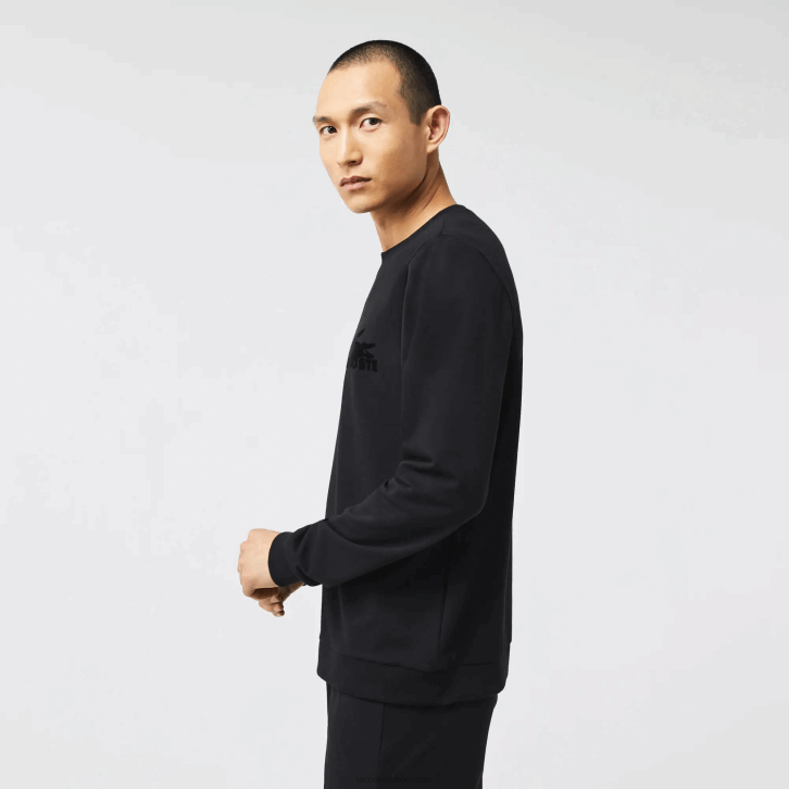homens Lacoste preto c31 moletom de lã de algodão 08D01387