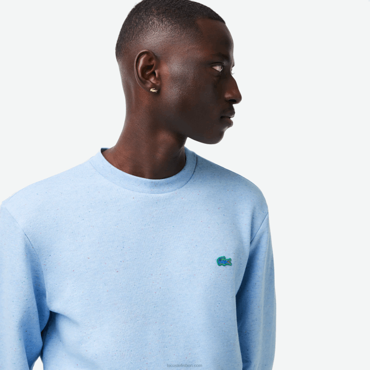 homens Lacoste turquesa 733 moletom de lã com estampa salpicada de ajuste clássico 08D0966