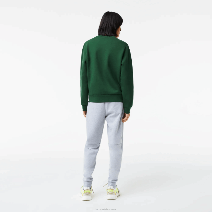 homens Lacoste verde 132 moletom de algodão escovado orgânico 08D0281