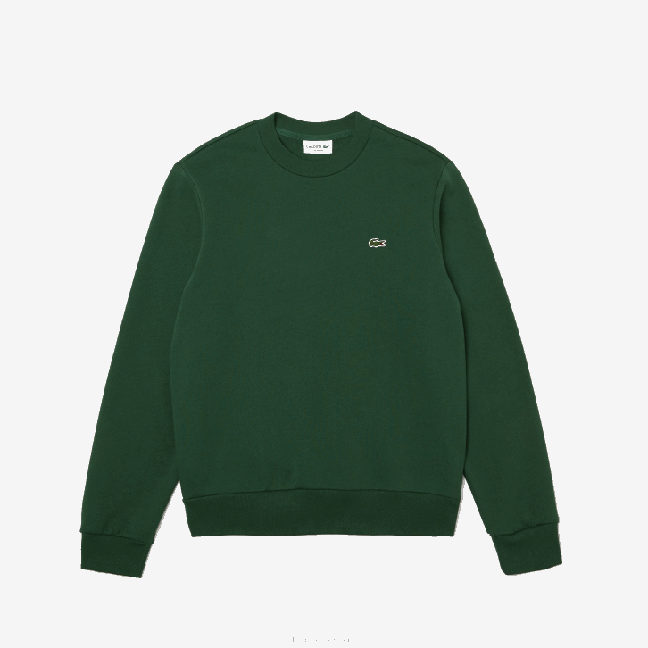 homens Lacoste verde 132 moletom de algodão escovado orgânico 08D0281