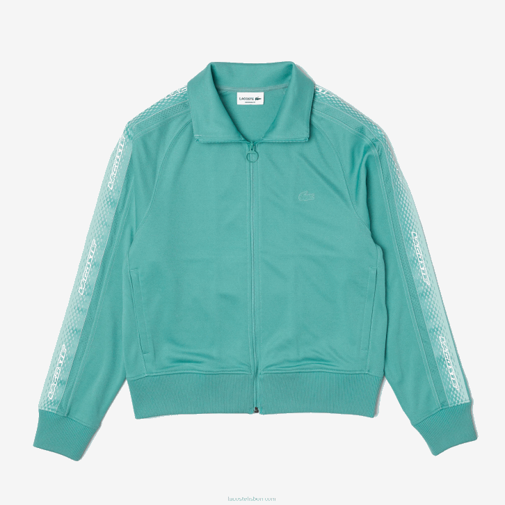 homens Lacoste verde 3a4 moletom piquet regular fit com zíper 08D030