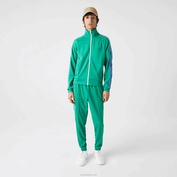 homens Lacoste verde hd2 moletom gola alta com zíper Heritage 08D01070