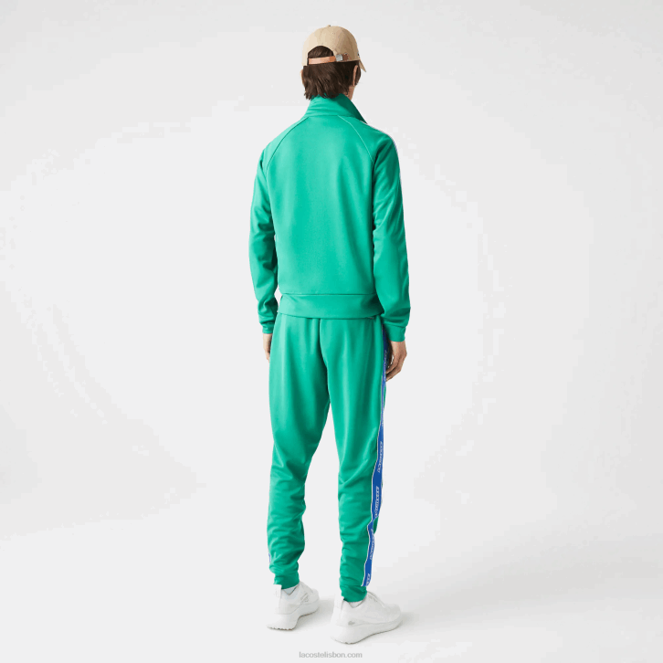 homens Lacoste verde hd2 moletom gola alta com zíper Heritage 08D01070