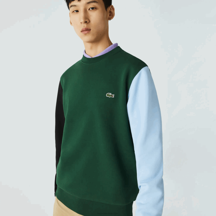 homens Lacoste verde preto azul ug6 moletom de lã escovado 08D01096