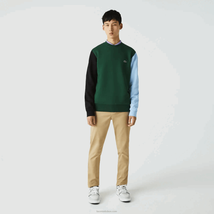 homens Lacoste verde preto azul ug6 moletom de lã escovado 08D01096