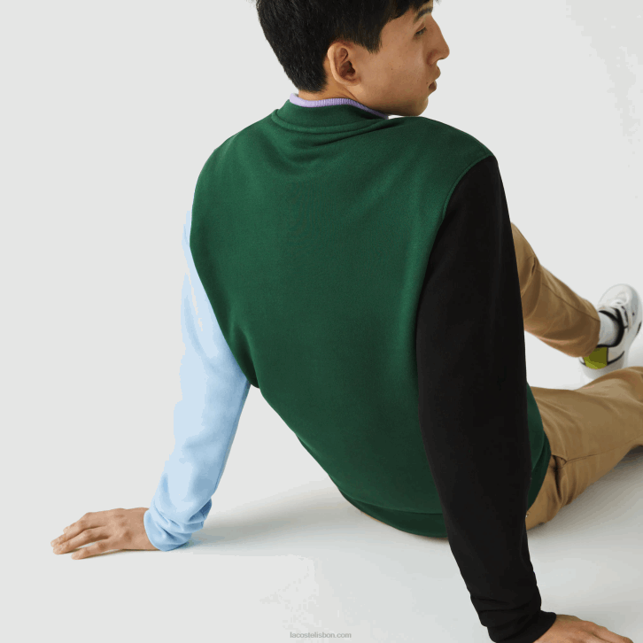 homens Lacoste verde preto azul ug6 moletom de lã escovado 08D01096