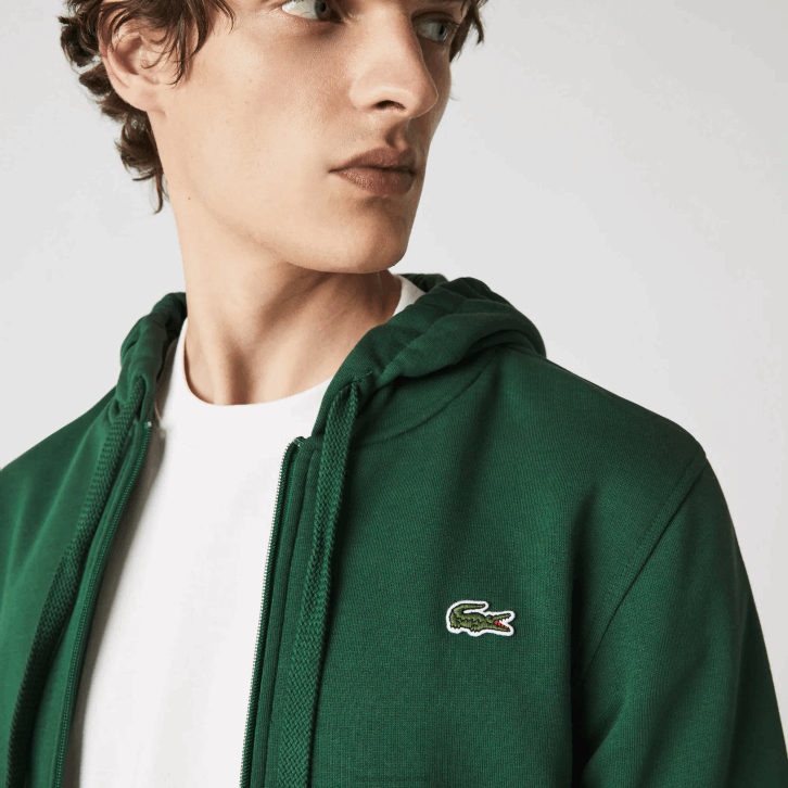 homens Lacoste verde s30 moletom esportivo leve bimatéria 08D01163