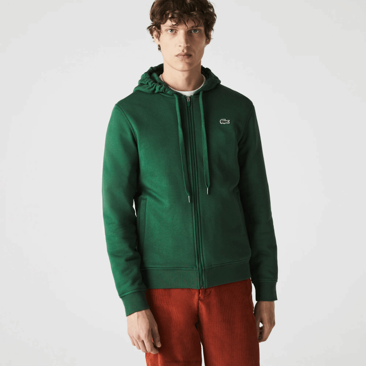 homens Lacoste verde s30 moletom esportivo leve bimatéria 08D01163