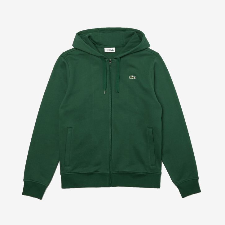 homens Lacoste verde s30 moletom esportivo leve bimatéria 08D01163