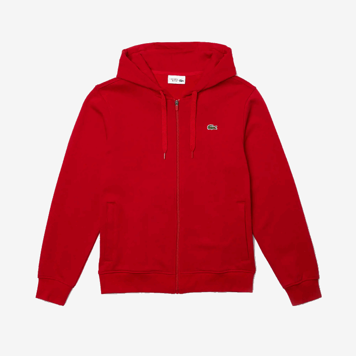 homens Lacoste vermelho e52 moletom esportivo leve bimatéria 08D0963