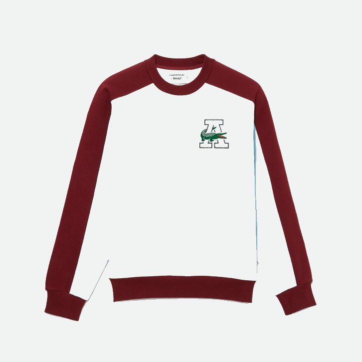 homensbranco bordeaux nfb moletom de algodão color block lacoste x wake ny badge 08D01183