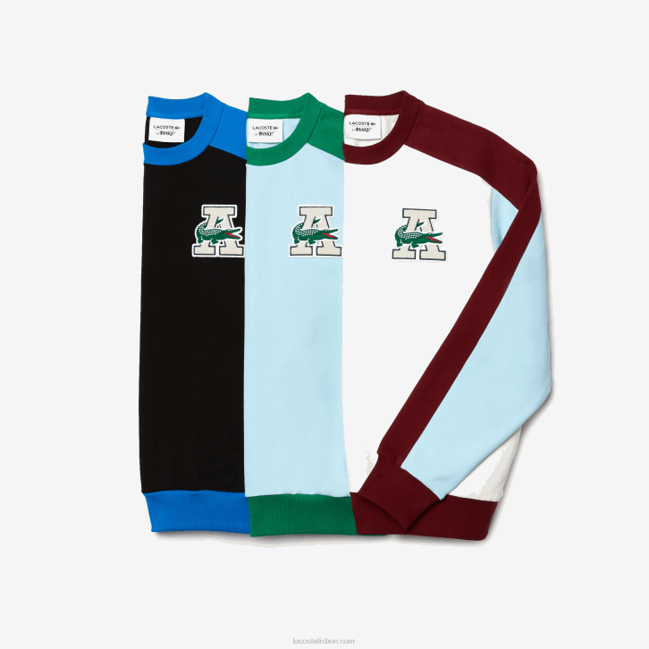 homensbranco bordeaux nfb moletom de algodão color block lacoste x wake ny badge 08D01183