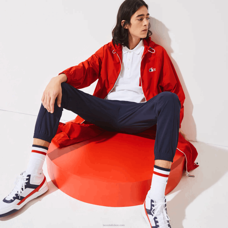 homens Lacoste vermelho branco azul marinho yy2 capa de chuva dobrável esportiva edição francesa do espírito esportivo 08D01295