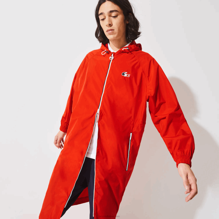 homens Lacoste vermelho branco azul marinho yy2 capa de chuva dobrável esportiva edição francesa do espírito esportivo 08D01295