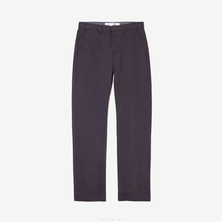 homens Lacoste azul marinho 166 calças chino de algodão elástico 08D01656
