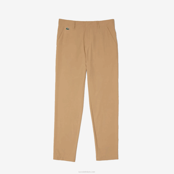homens Lacoste bege 02s calças de golfe esportivas 08D0424