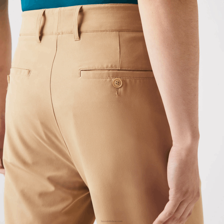 homens Lacoste bege 02s calças de golfe esportivas 08D0424