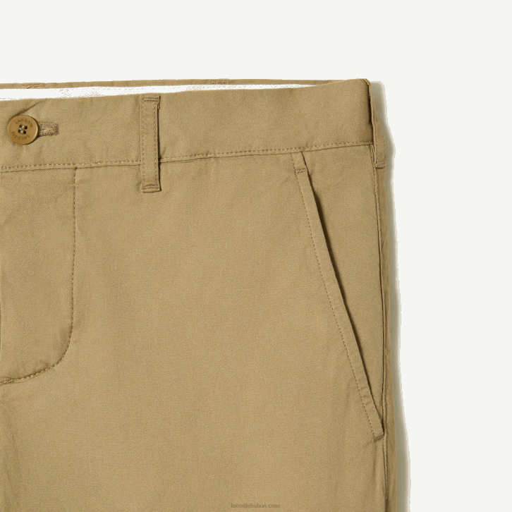 homens Lacoste bege cb8 chino de algodão elástico slim fit 08D0499