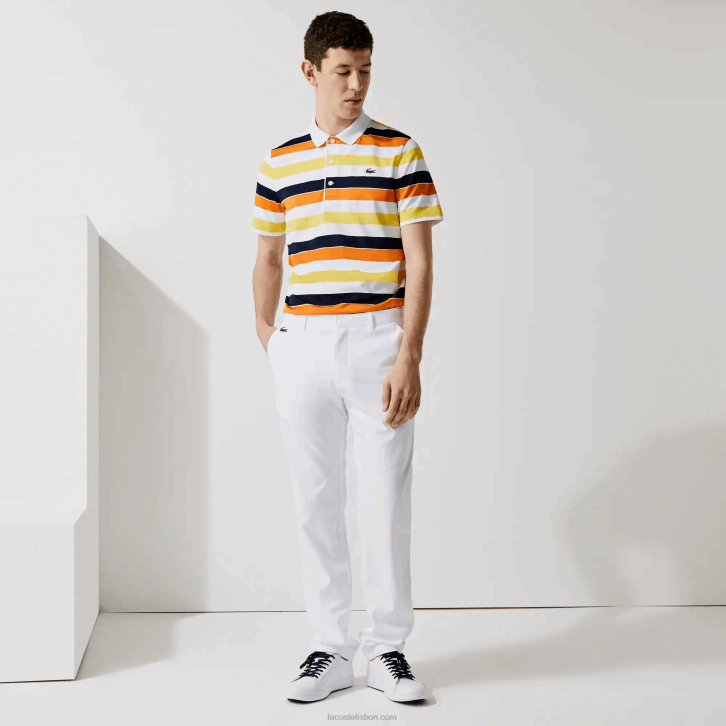 homens Lacoste branco 001 calças chino esportivas de golfe 08D01641