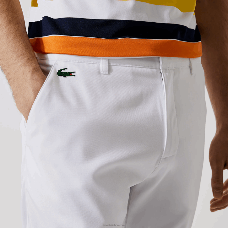 homens Lacoste branco 001 calças chino esportivas de golfe 08D01641