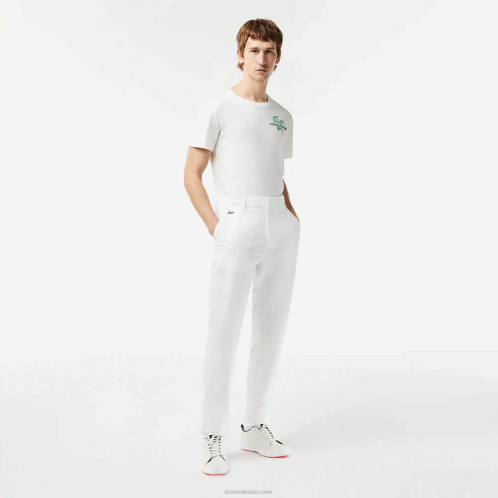homens Lacoste branco 70v calças de golfe esportivas 08D0421
