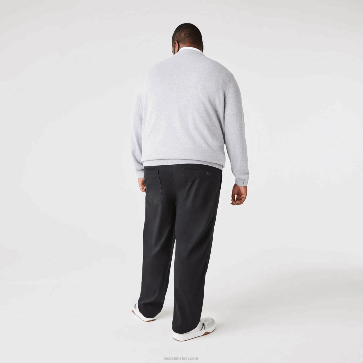 homens Lacoste preto 031 chino gabardine de algodão orgânico 08D01587