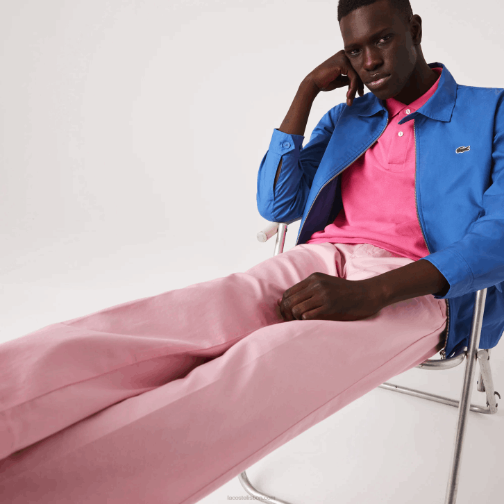 homens Lacoste rosa 7sy calça chino reta de algodão orgânico vivo 08D01635