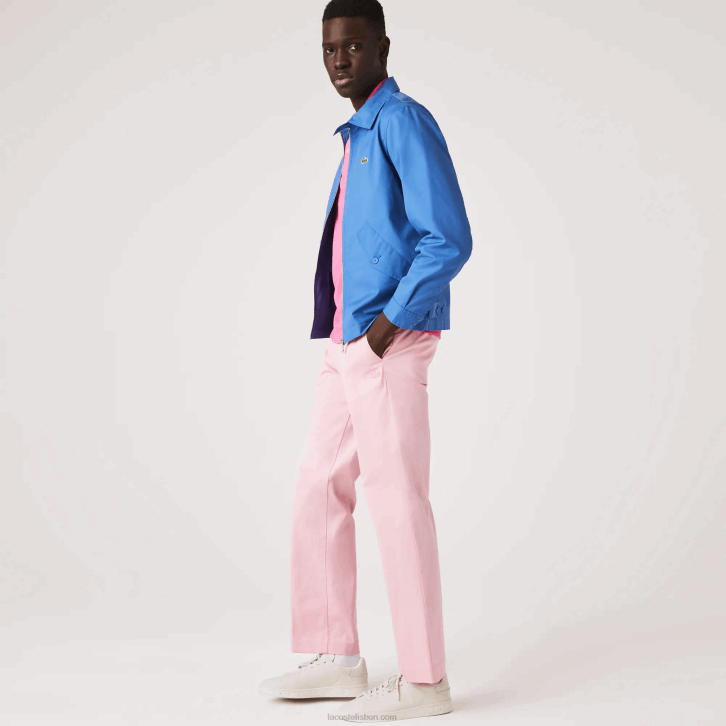 homens Lacoste rosa 7sy calça chino reta de algodão orgânico vivo 08D01635