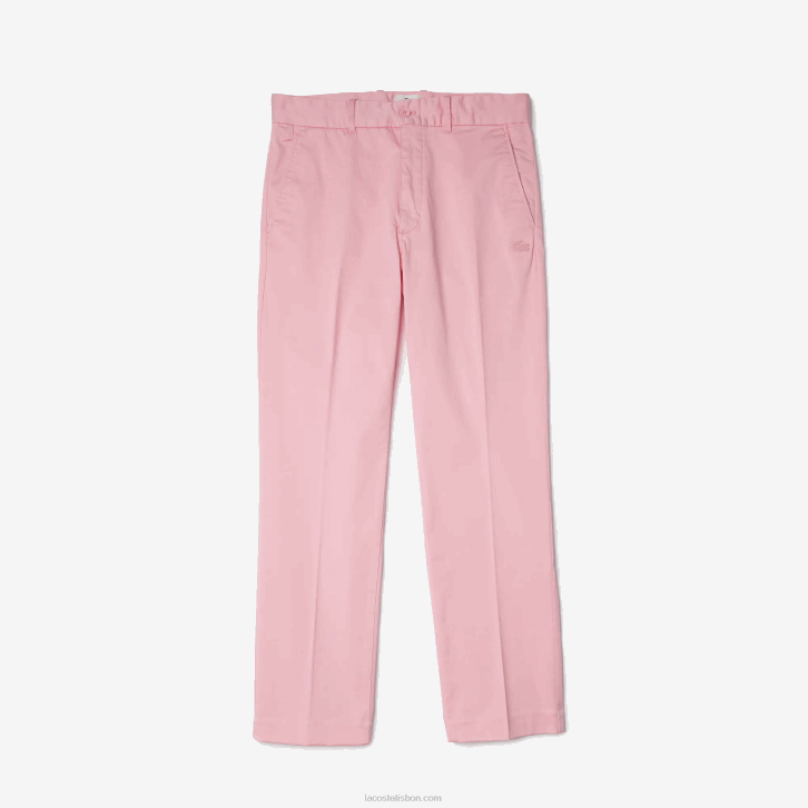 homens Lacoste rosa 7sy calça chino reta de algodão orgânico vivo 08D01635