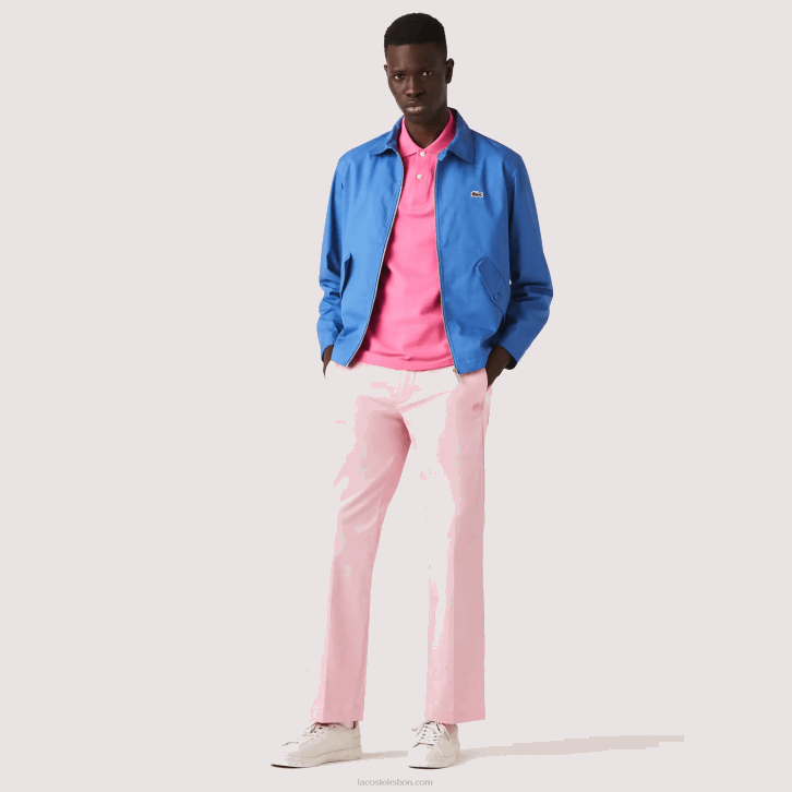 homens Lacoste rosa 7sy calça chino reta de algodão orgânico vivo 08D01635